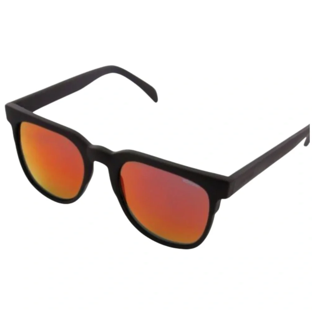 KOMONO Riviera Black Rubber Sunglasses NEW mirrored